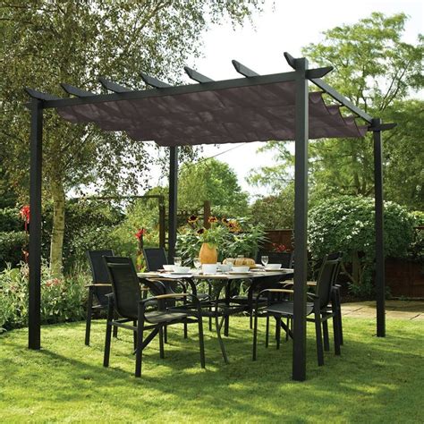 Rowlinson Latina Gazebo 3 x 3m - Grey | Robert Dyas in 2020 | Pergola, Aluminum pergola, Outdoor ...