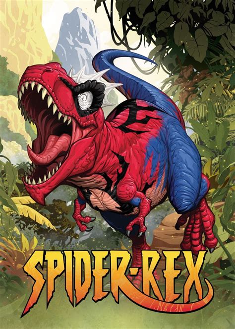 'Spider-Rex pose w. logo' Poster, picture, metal print, paint by Marvel ...