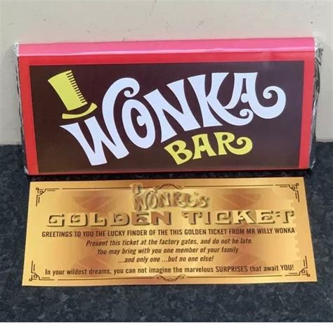 Willy Wonka 100g Chocolate Bar LARGE Gift Novelty Golden - Etsy