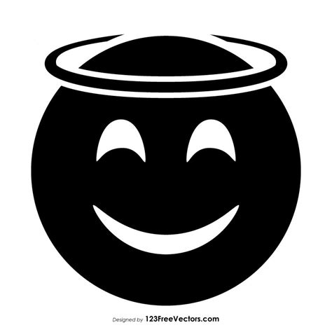 Black Smiling Face with Halo Emoji | Emoji, Smile logo, Black emoji