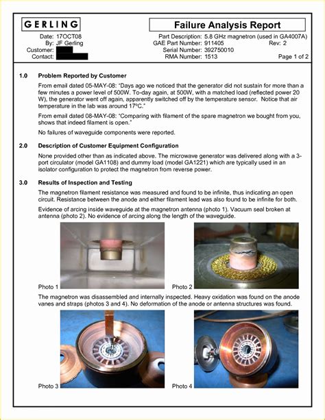 Failure Analysis Report Template Free Of Clever Failure Analysis Report Template Sample V M D ...