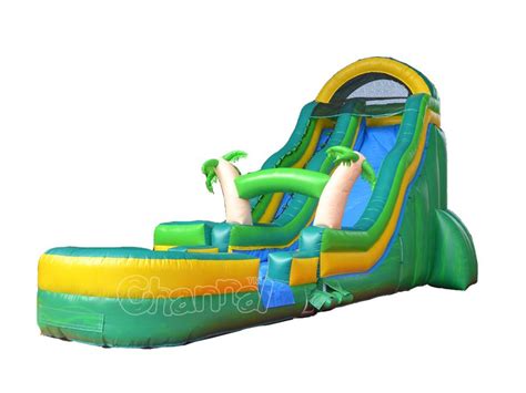 20' Tropical Theme Inflatable Water Slide - Channal Inflatables