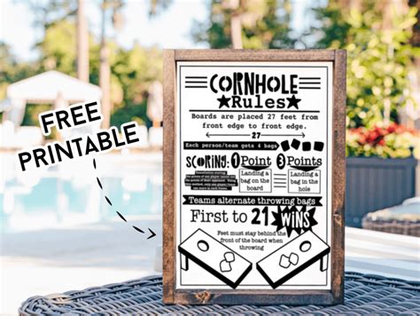 Cornhole rules printable - A girl and a glue gun