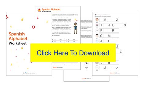 Spanish Alphabet: Pronunciation and Examples - Spanish Learning Lab - Worksheets Library
