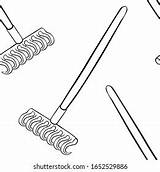 Coloring Seamless Pattern Garden Rake Cleaning Stock Vector Royalty  sketch template