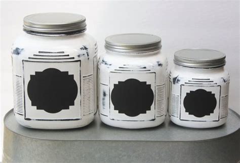 Bright White Canister Set chalkboard labels 3 by HereOnTheFarm White ...