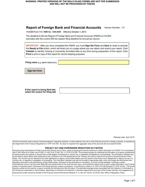 FinCEN Form 114 - Fill Out, Sign Online and Download Fillable PDF | Templateroller