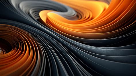 Orange Grey Curves Lines Ribbons Layers Wallpaper Blur Background 4K HD ...