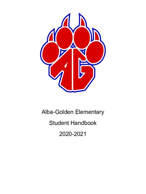 Fillable Online ALBA-GOLDEN ISD SECONDARY STUDENT HANDBOOK Fax Email Print - pdfFiller