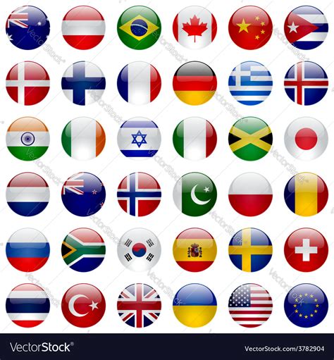 World flags icon set Royalty Free Vector Image