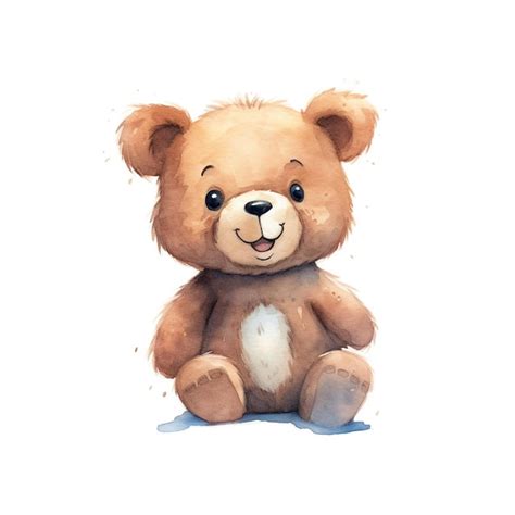 Premium Photo | A watercolor painting of a teddy bear