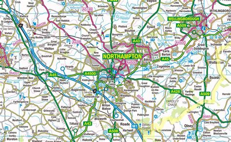 Northamptonshire County Map | County map, Map, Detailed map