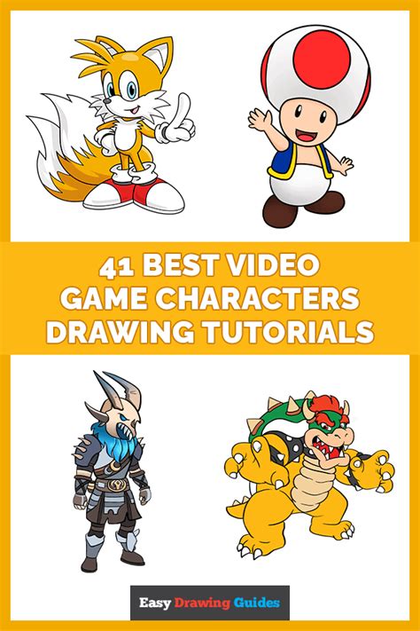 Draw 41 Famous Video Game Characters: Easy Step by Step Tutorials