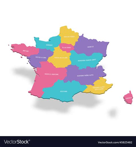 France political map of administrative divisions Vector Image