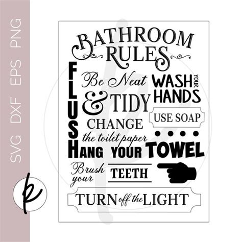 Vintage Bathroom Signs Bathroom Rules Sign Bathroom Wall | Etsy