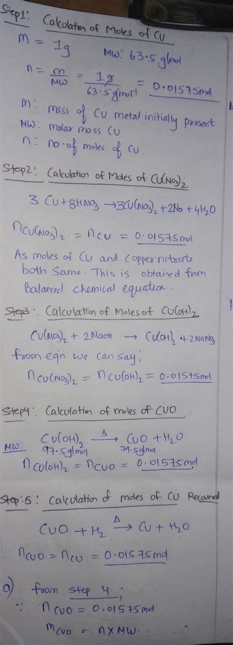 [Solved] In a common chemistry experiment, copper metal is converted to ...