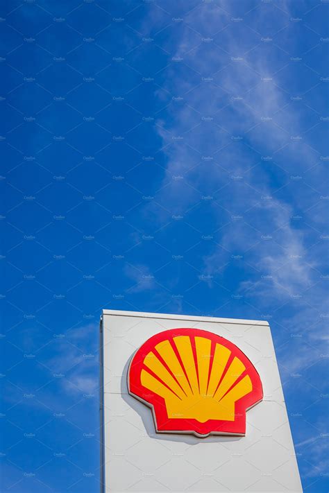 Shell company logo on its gas service station | Transportation Stock Photos ~ Creative Market