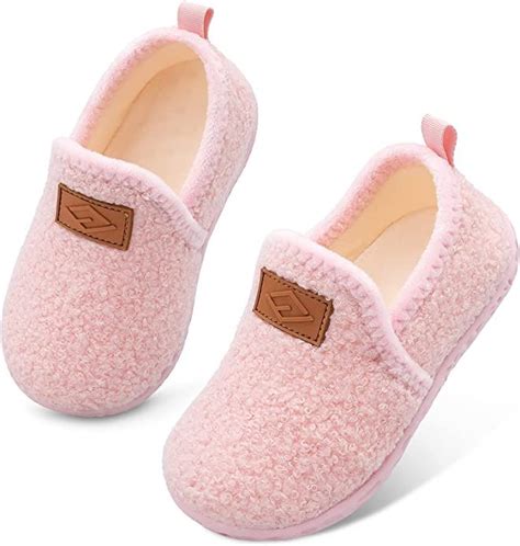 AmazonSmile | Lefflow Toddler Slippers Boys Girls Soft Plush House ...