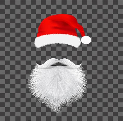 Premium Vector | Santa Claus realistic moustache and beard on red ...