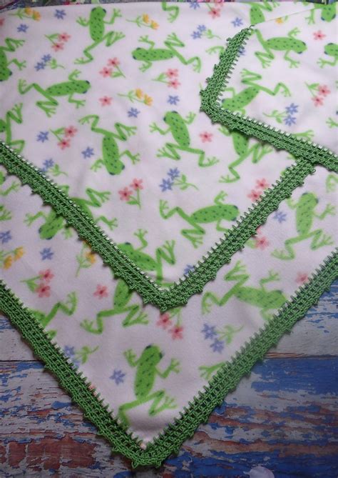 Fleece Baby Blanket With Crochet Edge/baby Blanket With Crochet Trim/crochet Border/crochet Hem ...