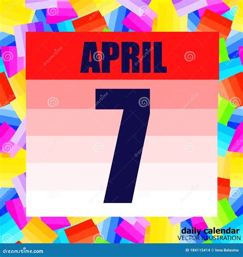 April 7 Icon. for Planning Important Day. April 7th. Banner for ...