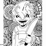 Chucky Coloring Pages Bride of Chucky  Free Printable sketch template