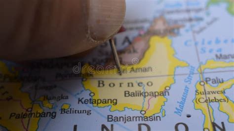 Location of Borneo on the Political Map Travel Concept Macro Close-Up ...