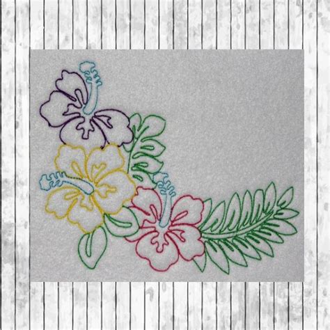 Flower Swag Sketch colorwork design | Floral swag, Machine embroidery ...