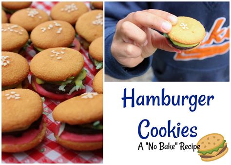 Kitchen Floor Crafts: Hamburger Cookies - A "No Bake" Recipe