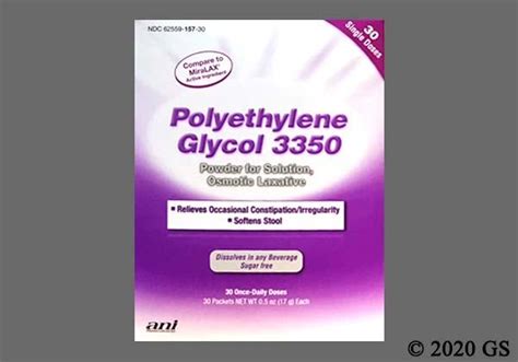 Polyethylene Glycol 3350 (GlycoLax, MiraLax) Uses, Dose,, 44% OFF