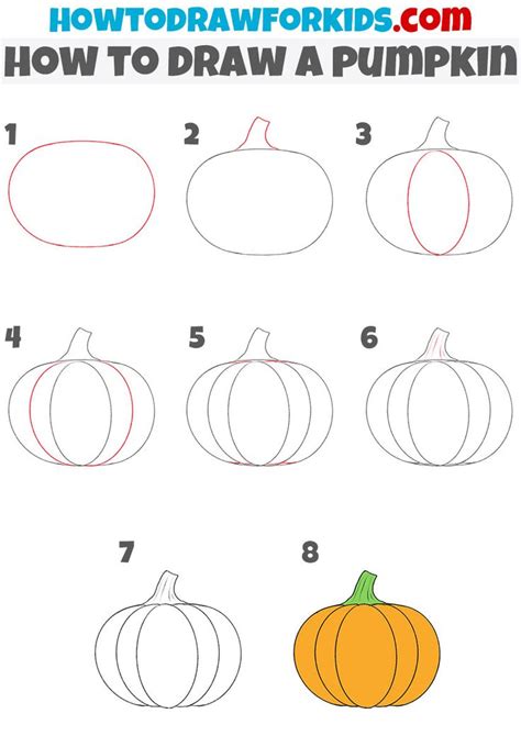 How to Draw a Pumpkin - Easy Drawing Tutorial For Kids | Pumpkin drawing, Easy halloween ...