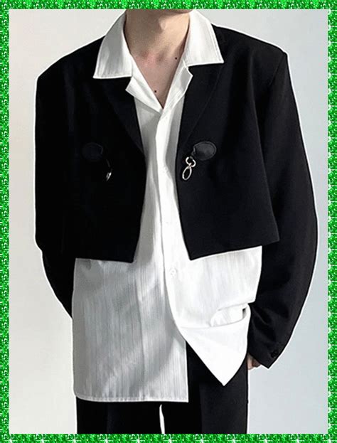 Mens Solid Long Sleeve Crop Blazer Skuj54093 | Black Cropped Blazer ...