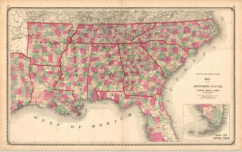 Map of the Southern States | Curtis Wright Maps