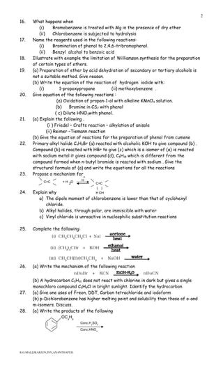 Chemistry slot test 6 | PDF | Free Download