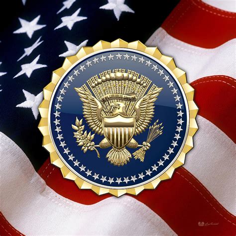 Presidential Service Badge - P S B over American Flag Digital Art by ...