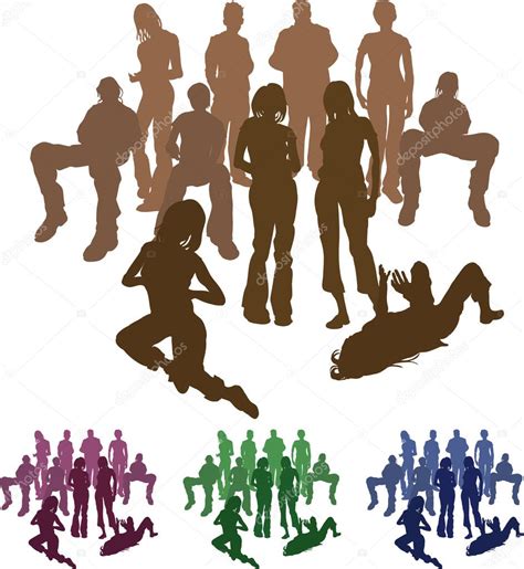 Group of friends silhouette illustration — Stock Vector © Krisdog #6575714