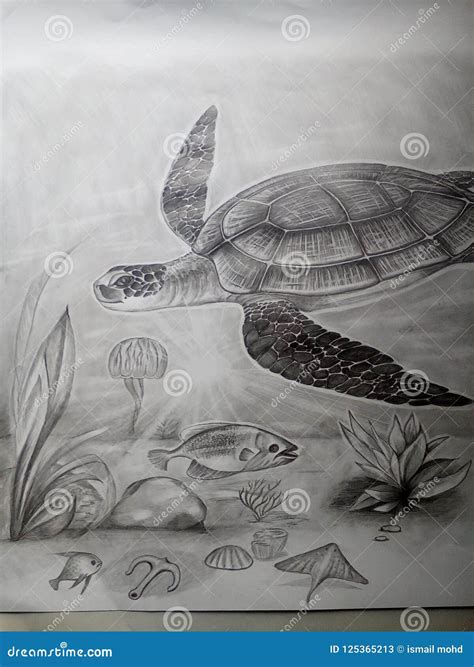 Turtle Pencil Drawing