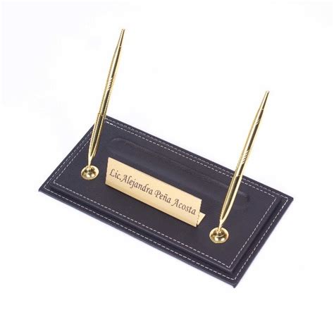 Leather Pen Set Base – Luxury Leather and Wooden Desk Pad Sets