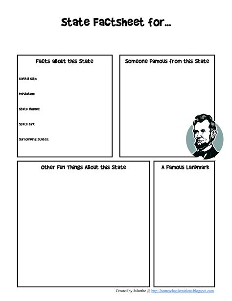 Free Printable State Report Worksheets