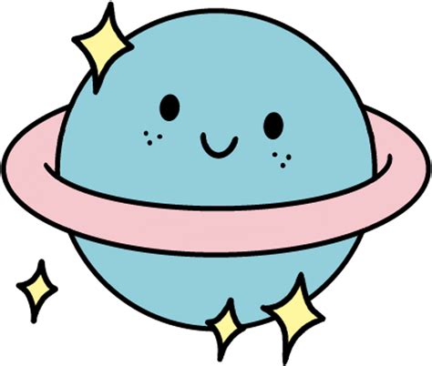 Planet Sticker - Cute Saturn Clip Art - Png Download - Full Size Clipart (#3294677) - PinClipart