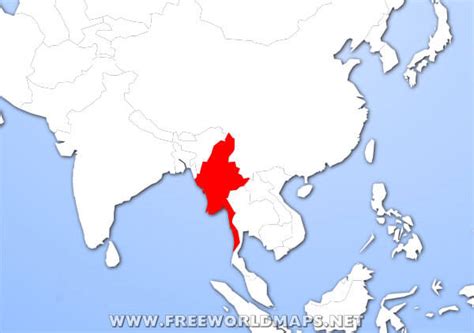 Where is Myanmar located on the World map?