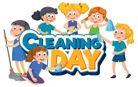 Premium Vector | Cleaning day text banner