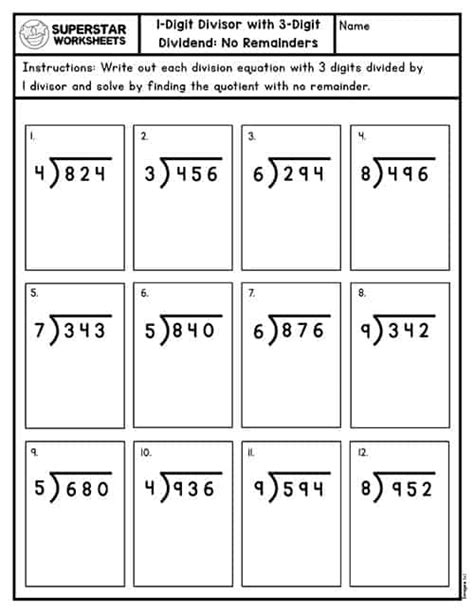 Easy Division Worksheets Printable