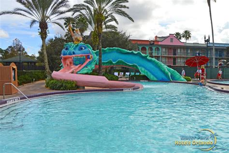 Disney Port Orleans French Quarter Pool area with 51 foot water slide