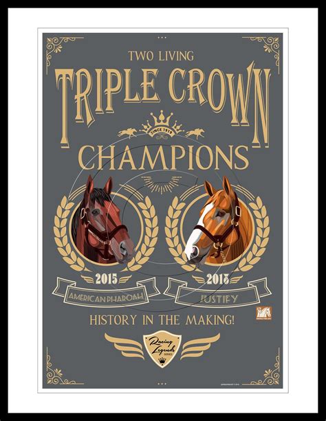 American Pharoah and Justify Triple Crown Winners Memorabilia Vintage ...