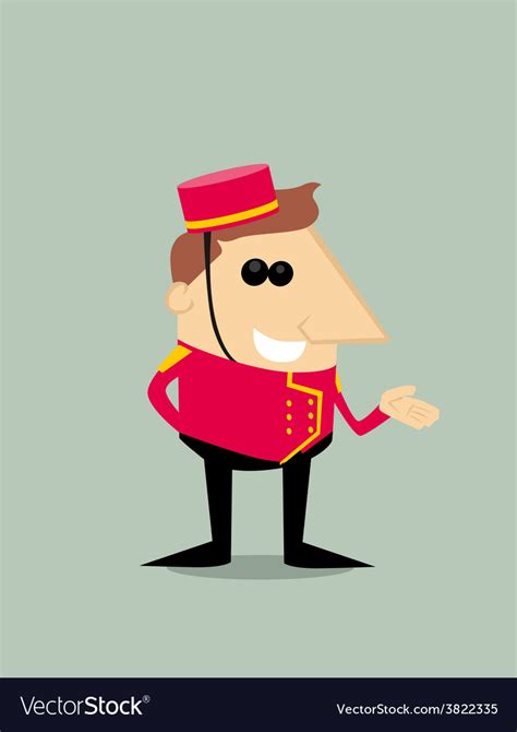 Cartoon bellboy Royalty Free Vector Image - VectorStock