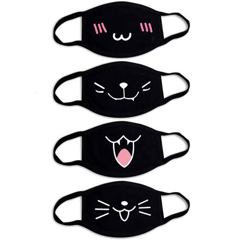 Buy ZWZCYZ 4 Pack Cartoon Mouth Cotton Anti-Dust Fashion Kawaii Cute ...