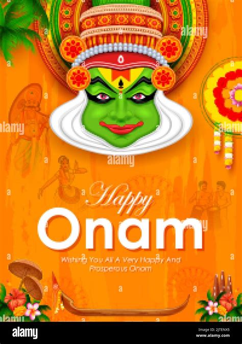 Onam celebration background for Happy Onam festival of South India Kerala Stock Vector Image ...