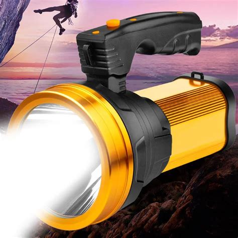 1 Pcs Bright Torch Flashlight Searchlight LED Handheld Rechargeable Portable for Outdoor CLH@8 ...