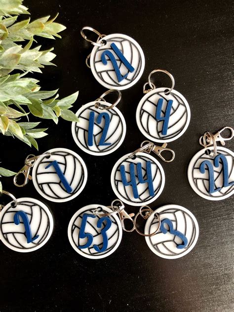 Volleyball Acrylic Keychains Custom Keychain Number | Etsy